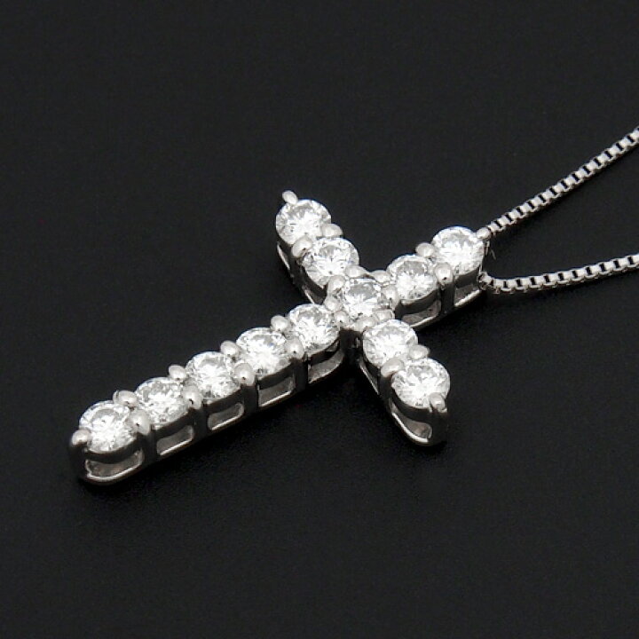 楽天市場】プラチナ ダイヤモンド0.5ct クロスネックレス ハート 
