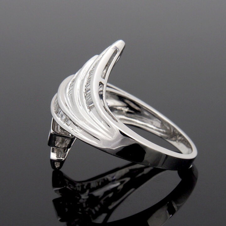 楽天市場】18金 ダイヤモンド 0.5ct テーパーデザインリング K18WG 