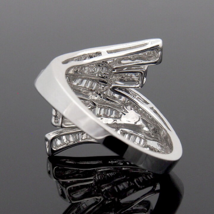 楽天市場】18金 ダイヤモンド 0.5ct テーパーデザインリング K18WG 