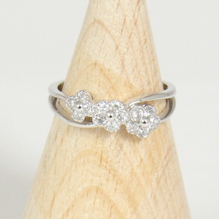 楽天市場】18金 ダイヤモンド0.25ct フラワーダイヤリング K18WG 