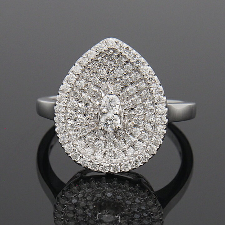 楽天市場】18金 ダイヤモンド0.5ct しずくリング K18WG ホワイト 