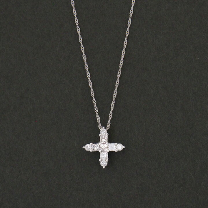 楽天市場】18金 ダイヤモンド 0.3ct クロス ネックレス 正十字 