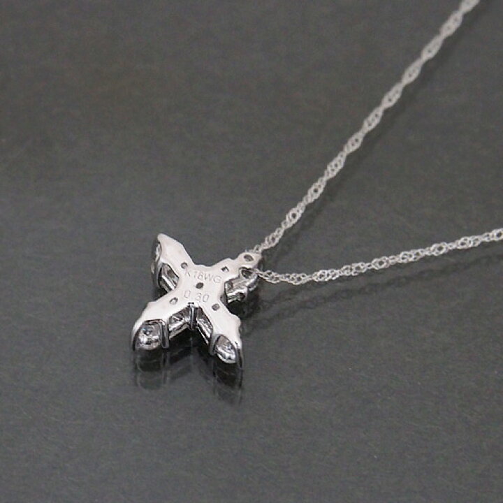 楽天市場】18金 ダイヤモンド 0.3ct クロス ネックレス 正十字 