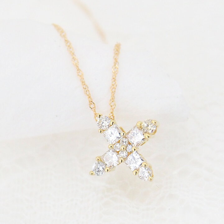 楽天市場】18金 ダイヤモンド 0.3ct クロス ネックレス 正十字 