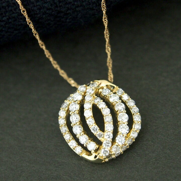 楽天市場】18金 ダイヤモンド0.6ct シードデザインネックレス 