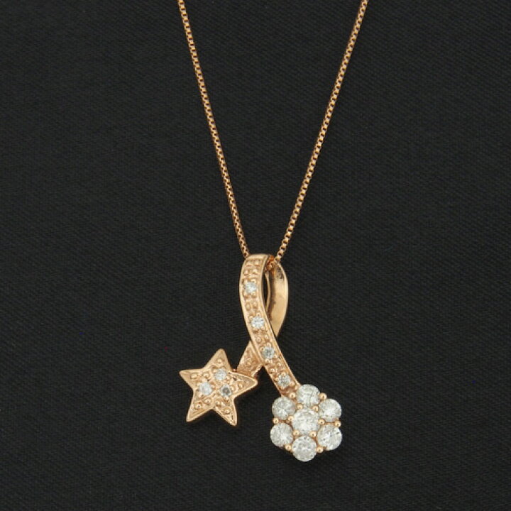 楽天市場】18金 ダイヤモンド0.35ct スターフラワーネックレス 0.35 