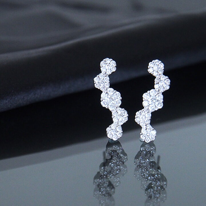 楽天市場】18金 ダイヤモンド1.0ct 片耳0.5ct フラワーロングピアス  