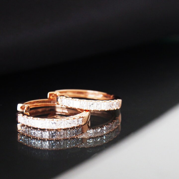 楽天市場】18金 ダイヤモンド 1.00ct 片耳0.5ct フープピアス 