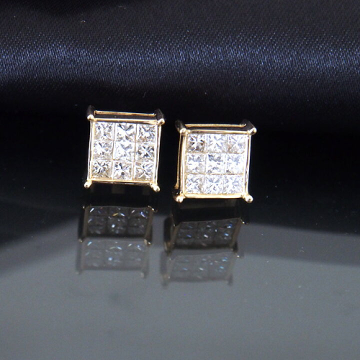 楽天市場】18金 ダイヤモンド1.0ct 片耳0.5ct ミステリーセッティング  