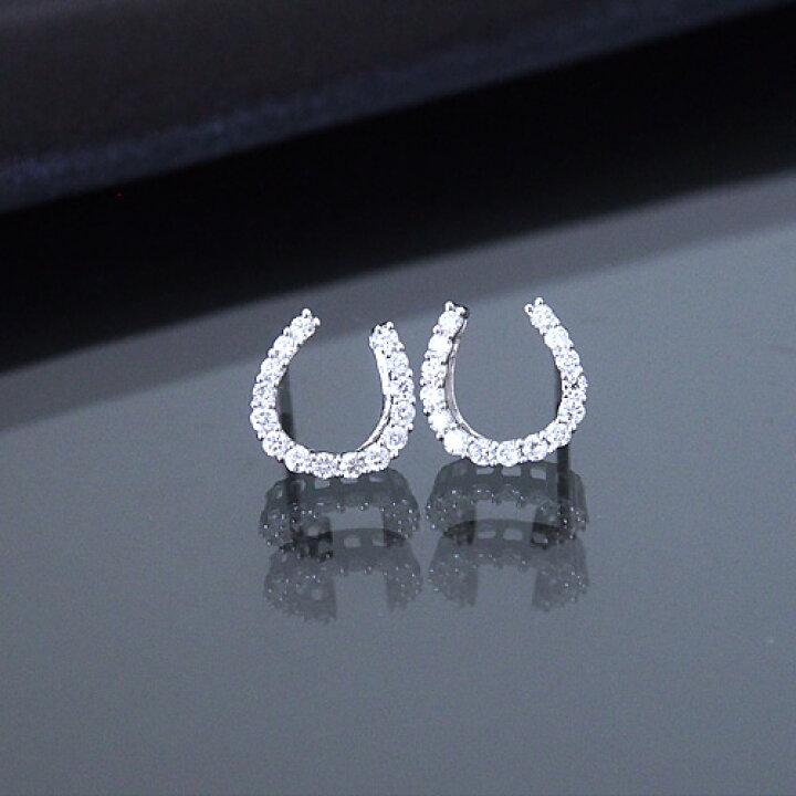 楽天市場】18金 ダイヤモンド0.3ct 片耳0.15ct ホースシュー 馬蹄 