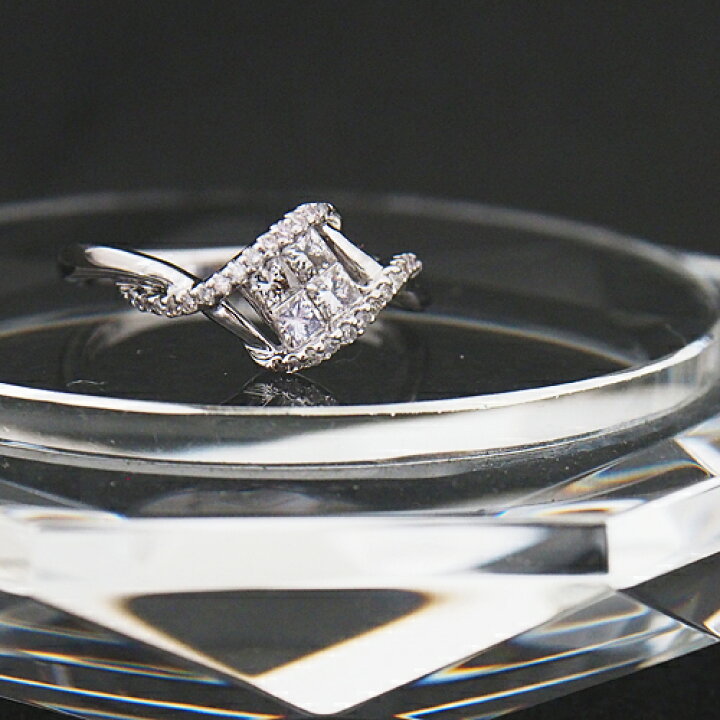 楽天市場】18金 ダイヤモンド 0.4ct 菱形 プリンセスカット ミステリー 