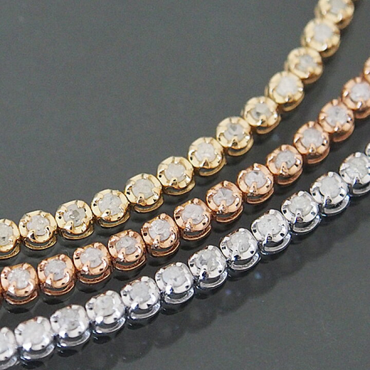 楽天市場】【楽天1位】ダイヤ テニスブレスレット 1.0ct 18金  