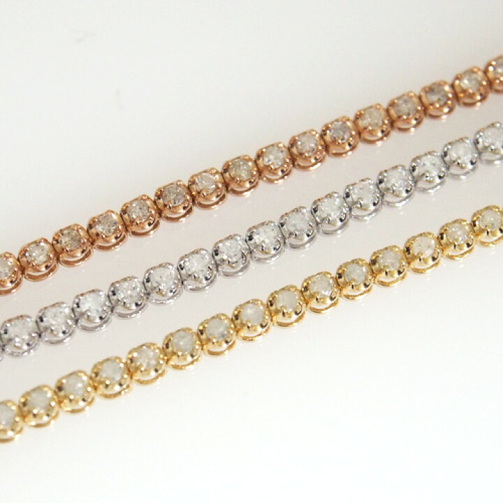 楽天市場】【楽天1位】ダイヤ テニスブレスレット 1.0ct 18金  