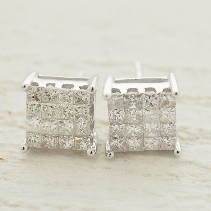 楽天市場】18金 ダイヤモンド 1.0ct 片耳0.5ct(16石)ミステリー  