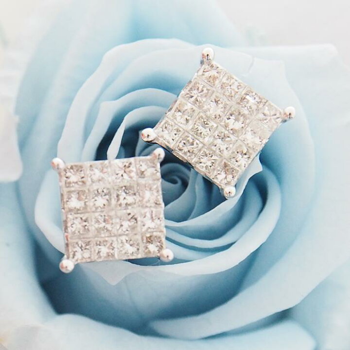 楽天市場】18金 ダイヤモンド 1.0ct 片耳0.5ct(16石)ミステリー  