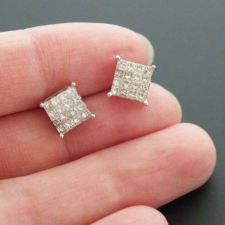 楽天市場】18金 ダイヤモンド 1.0ct 片耳0.5ct(16石)ミステリー  