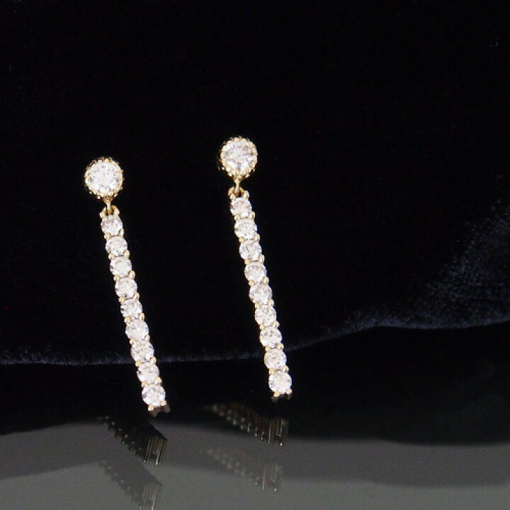 楽天市場】18金 ダイヤモンド 0.5ct 片耳0.25ct スティックピアス 棒  