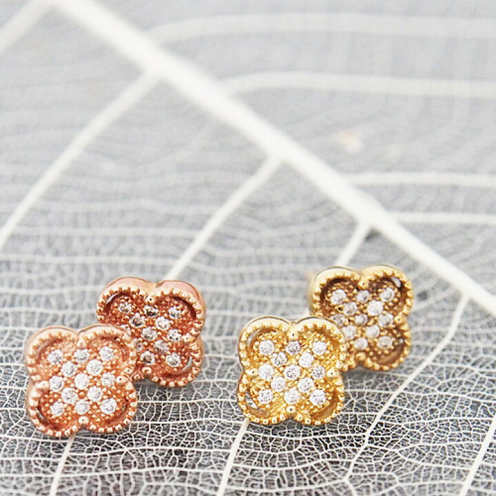 楽天市場】18金 ダイヤモンド 0.1ct 片耳0.05ct フラワーピアス 4弁 