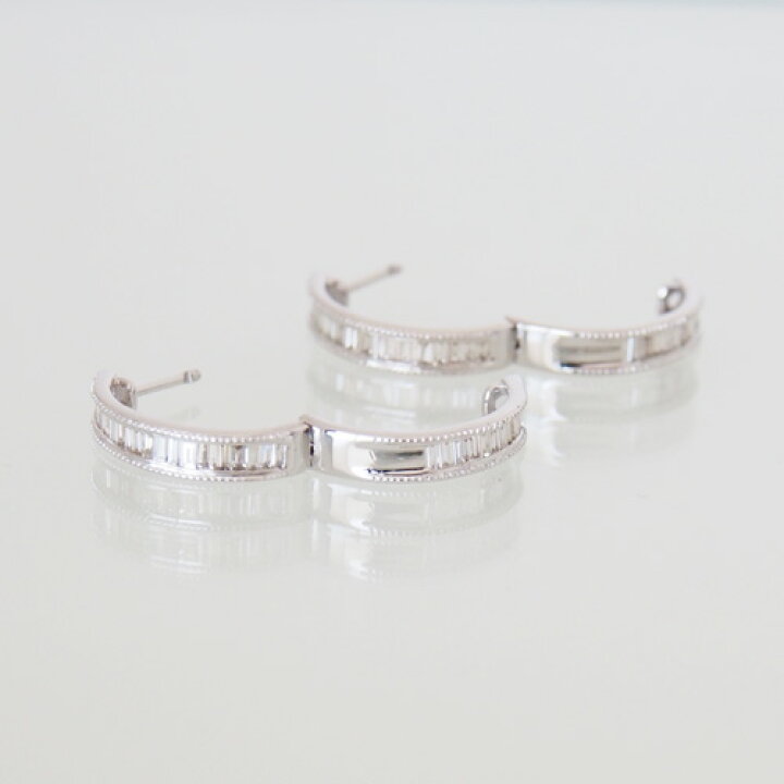 楽天市場】18金 ダイヤモンド 1.00ct 片耳0.5ct フープピアス テーパー 