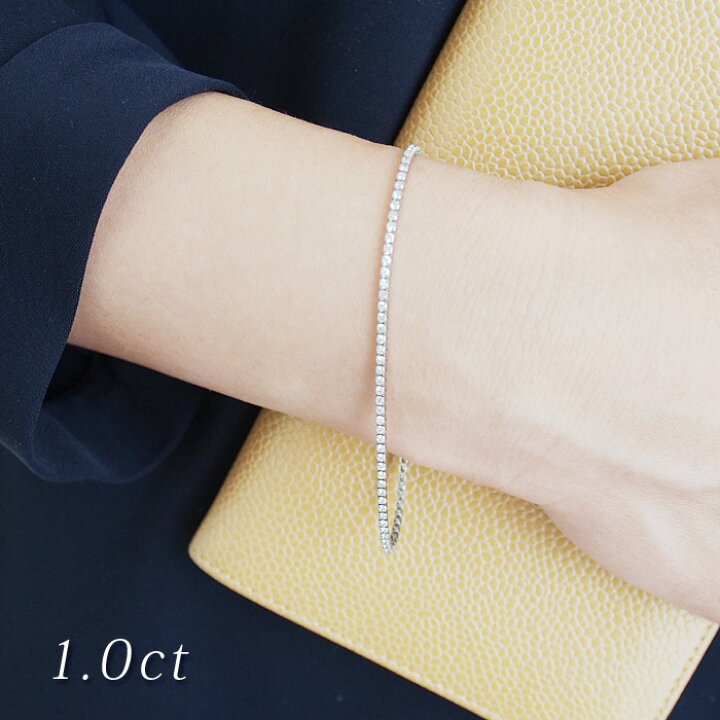 楽天市場】プラチナ ダイヤモンド 1.00ct テニスブレスレット Pt900  