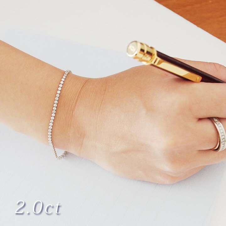 楽天市場】プラチナ ダイヤモンド 2.00ct テニスブレスレット Pt900 