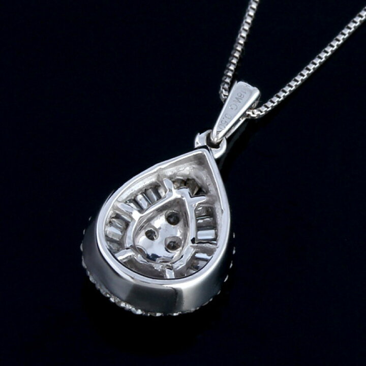 楽天市場】18金 ダイヤモンド0.5ct しずくネックレス テーパーダイヤ  