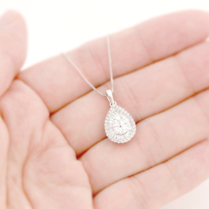 楽天市場】18金 ダイヤモンド0.5ct しずくネックレス テーパーダイヤ  