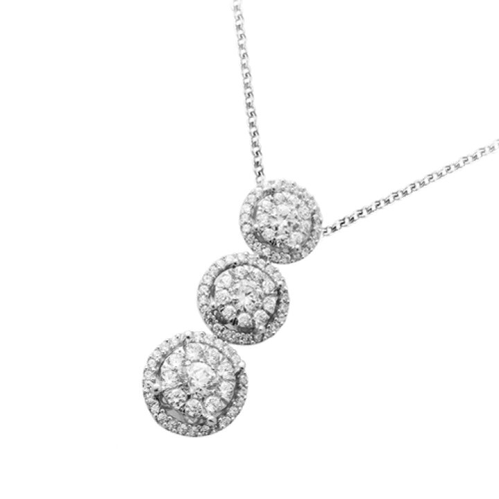 楽天市場】18金 ダイヤモンド1.1ct ネックレス スリーストーン