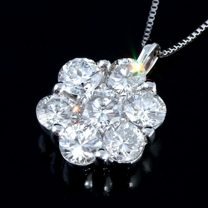 楽天市場】プラチナ ダイヤモンド1.5ct フラワーネックレス ペンダント 