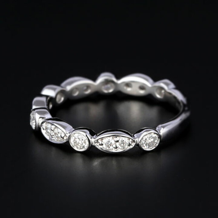 楽天市場】18金 ダイヤモンド0.5ct デザインリング K18WG ホワイト 