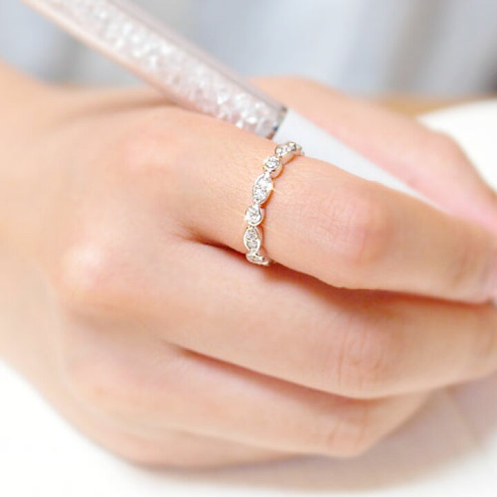 楽天市場】18金 ダイヤモンド0.5ct デザインリング K18WG ホワイト 