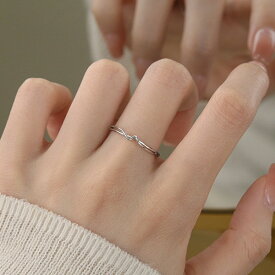 リング 指輪 レディース フリーサイズ 調整可能 曲線 誕生日 記念日 クリスマス 母の日 シルバー999 K18金RGP 金属アレルギー対応