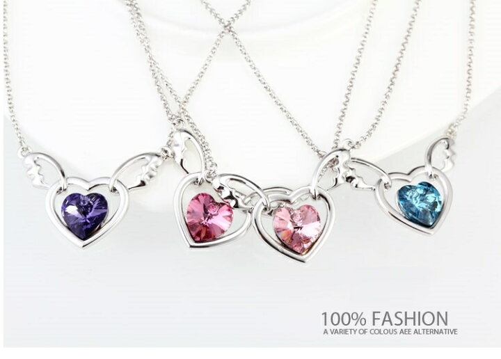 楽天市場】ネックレス ハート スワロフスキー エンジェル SWAROVSKI 