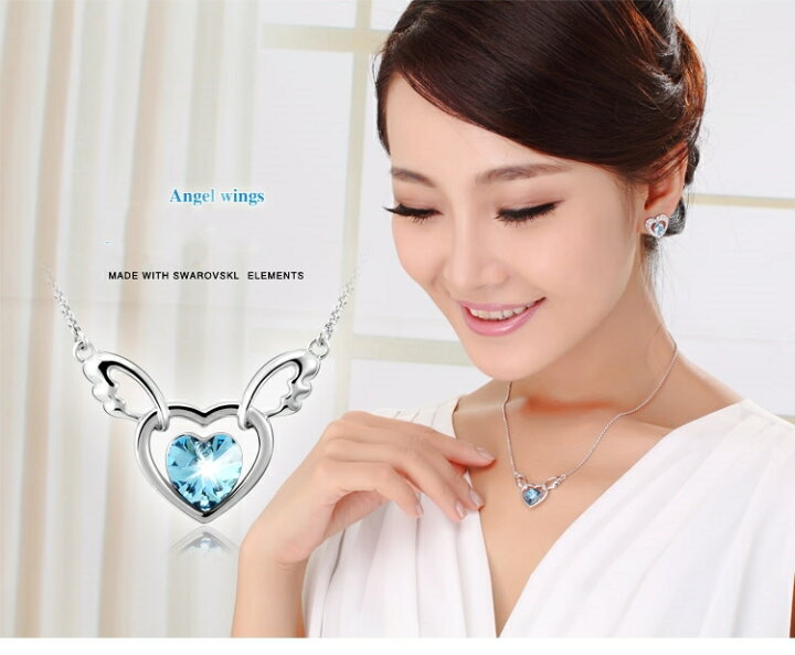 楽天市場】ネックレス ハート スワロフスキー エンジェル SWAROVSKI 