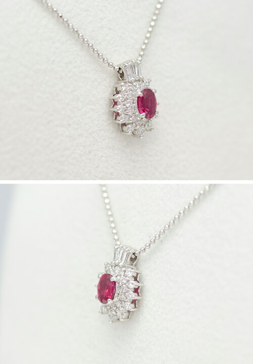 楽天市場】【中古】 ルビーネックレス Pt900 鑑別書付 ルビー 0.56ct  