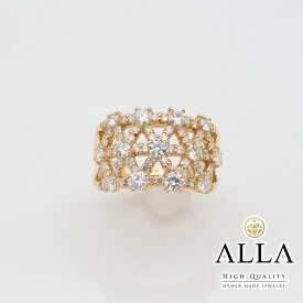 【中古】 ダイヤモンドリング 鑑別書 K18 メレダイヤモンド 合計 2.00ct I～SIクラス 18.5号 ゴールド 750 金 ラウンド アクセサリー 宝石 レディース 【磨き上げ済】