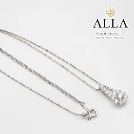 【中古】 ダイヤモンドネックレス 鑑定書付 Pt900 ダイヤモンド 0.330ct VS-2 メレダイヤモンド 0.83ct VSクラス ラウンド プラチナ アクセサリー ジュエリー 宝石 レディース 【磨き上げ済】