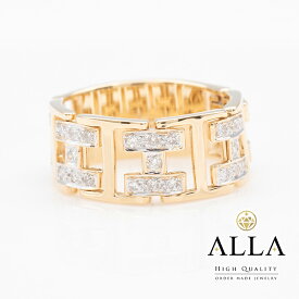 【中古】 ダイヤモンドリング K18 鑑別書付 メレダイヤモンド 0.50ct SIクラス 15.5号 イエローゴールド ラウンド アクセサリー 宝石 レディース 【磨き上げ済】