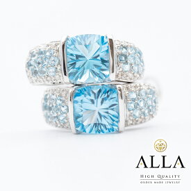 【中古】 ブルートパーズ イヤリング 鑑定書付 K18WG ブルートパーズ 2.97ct 2.97ct メレダイヤモンド 0.09ct 0.09ct SIクラス ホワイトゴールド ファンシー アクセサリー 宝石 レディース 【磨き上げ済】