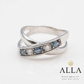 【中古】 アレキサンドライト リング 鑑別書付 Pt900 アレキサンドライト 0.34ct ダイヤモンド 0.17ct SIクラス 13号 プラチナ アクセサリー ファンシーカット 宝石 レディース 【磨き上げ済】