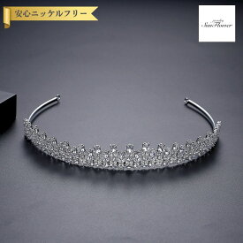 【ブライダルセレクト】 送料無料 レディース ホワイト シルバー ティアラ f21051321