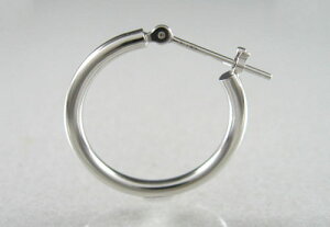 K14WG ホワイトゴールド 2×30 フープピアス片耳用 ギフト対応