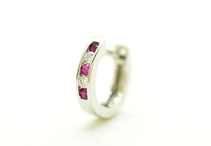 楽天市場】K18WG ホワイトゴールド ダイヤモンド 0.05ct ルビー0.07ct 