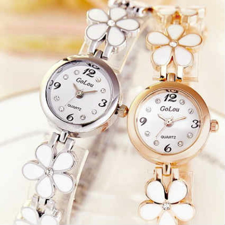 楽天市場 腕時計 レディース おしゃれ 安い かわいい ブレスレットウォッチ 通勤 プレゼント Jewel ジュエル フラワーモチーフ ドレスショップjewel