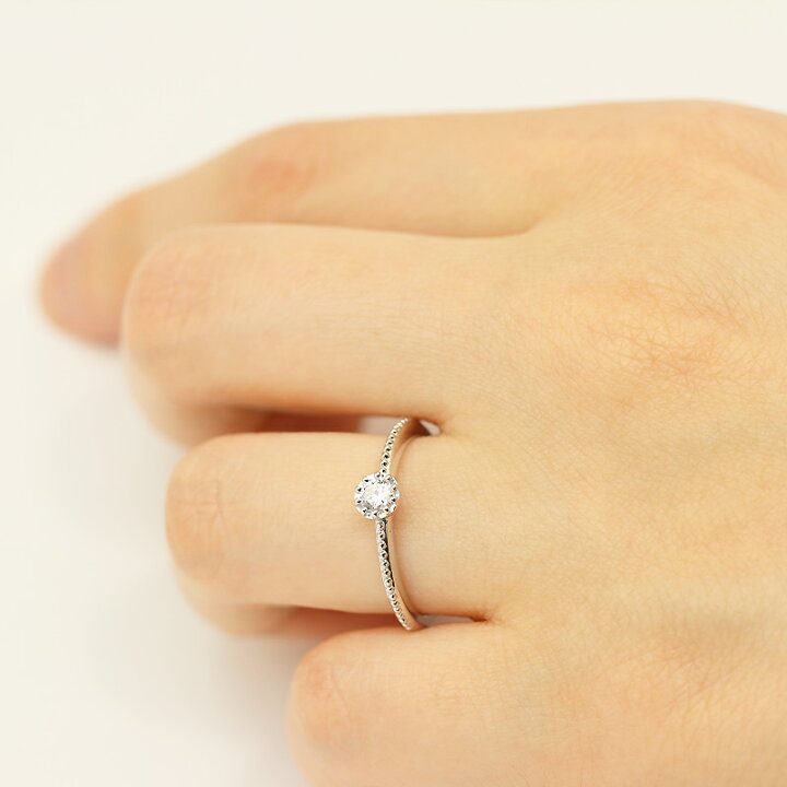 楽天市場】Pt950【0.12ct】 ミル打ち 一粒 ダイアモンド リング 指輪 
