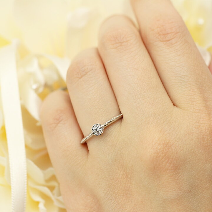楽天市場】Pt950【0.12ct】 ミル打ち 一粒 ダイアモンド リング 指輪  