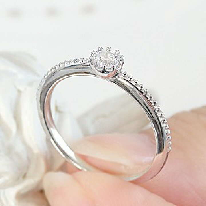 楽天市場】Pt950【0.12ct】 ミル打ち 一粒 ダイアモンド リング 指輪 