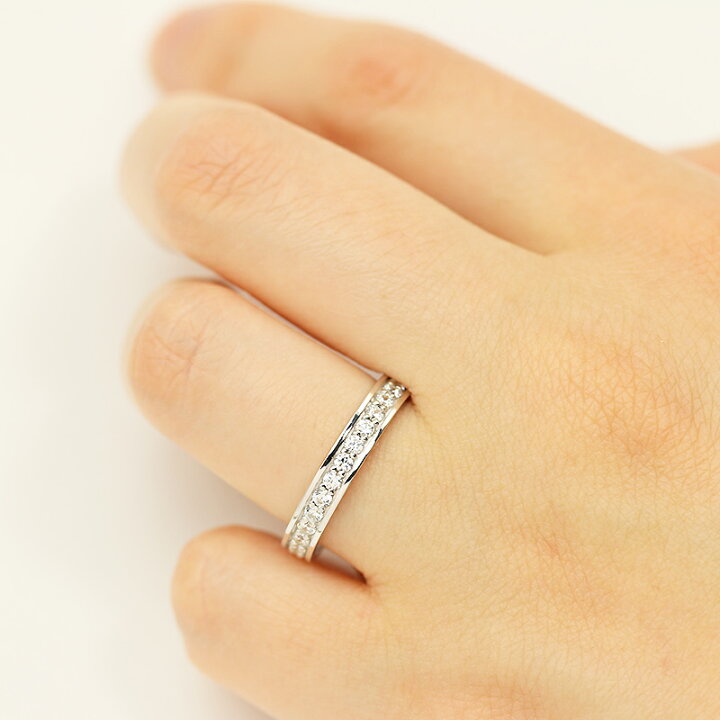 Pt ダイヤ リング 0.93ct フルエタニティ H&C