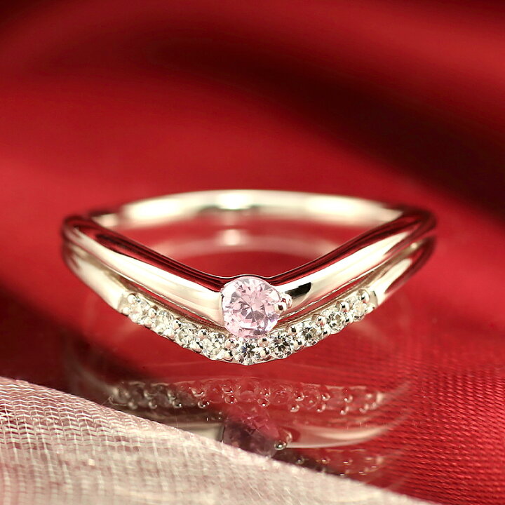 楽天市場】【大特価！】pt950 0.07ct 天然ピンクダイヤモンド Pink Dia 