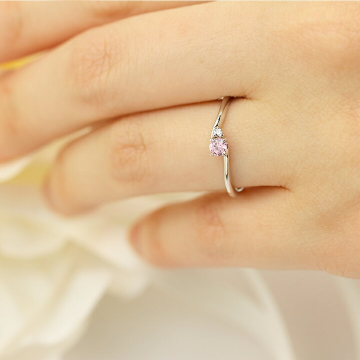 楽天市場】pt950 天然ピンクダイヤモンド 0.08ct Pink Dia リング 